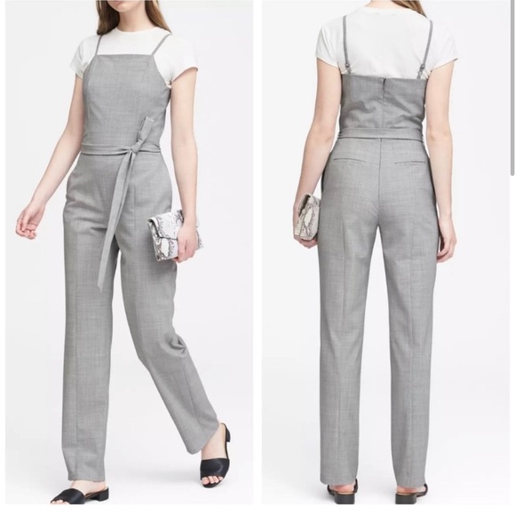 Banana Republic Wool Gray Jumpsuit Size 8 - Picture 2 of 4